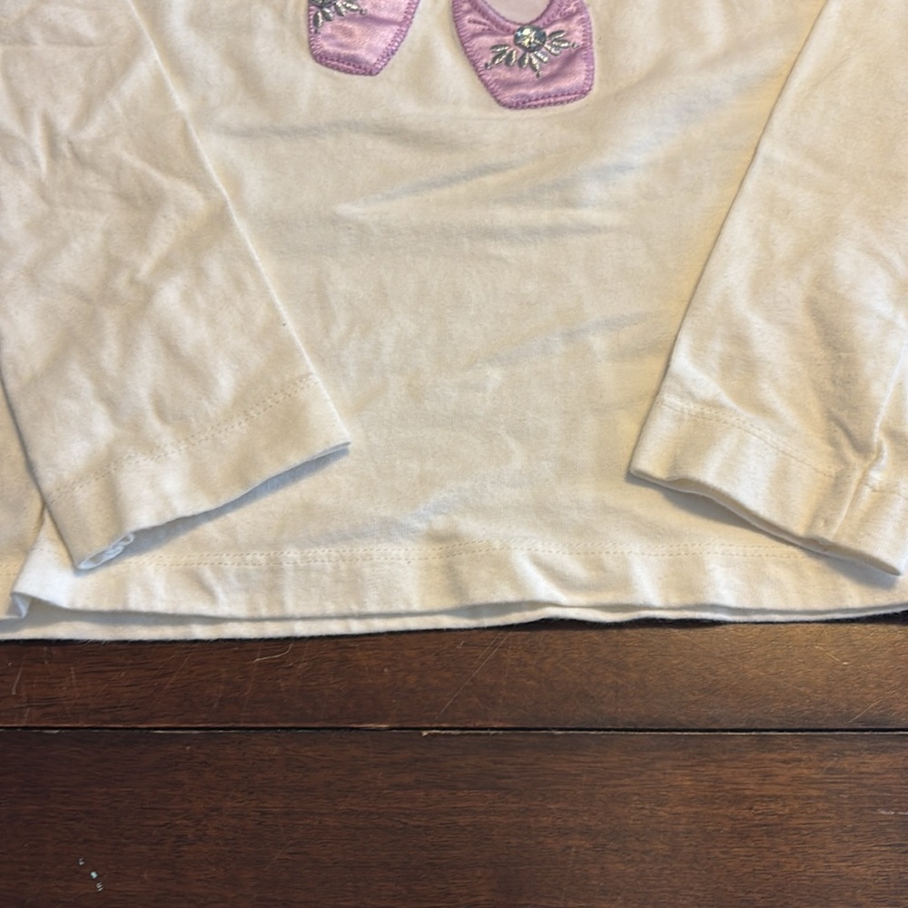 Gymboree Girl Ivory with Purple Love Pointe Shoes Gem Top Size 8 - Picture 5 of 8